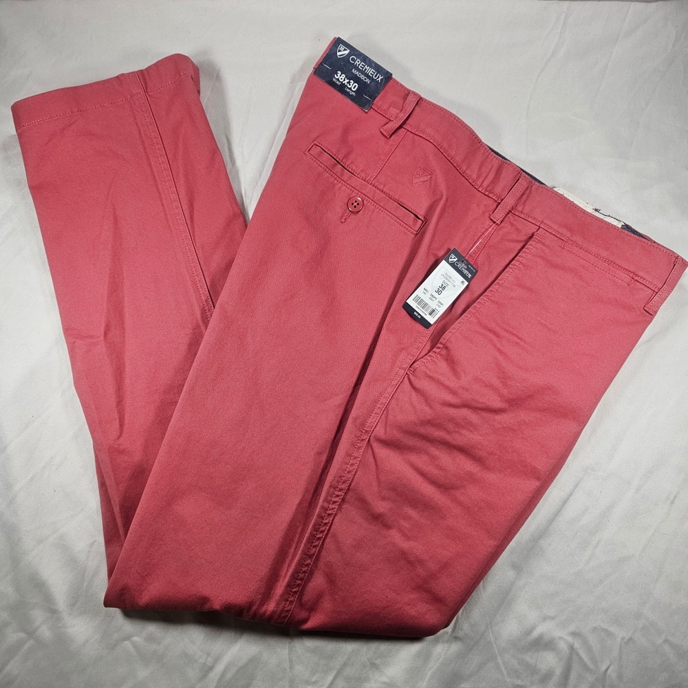 Cremieux Madison 38x30 Vntg Berry Straight Leg Flat Front Chino Pants NWT 1617